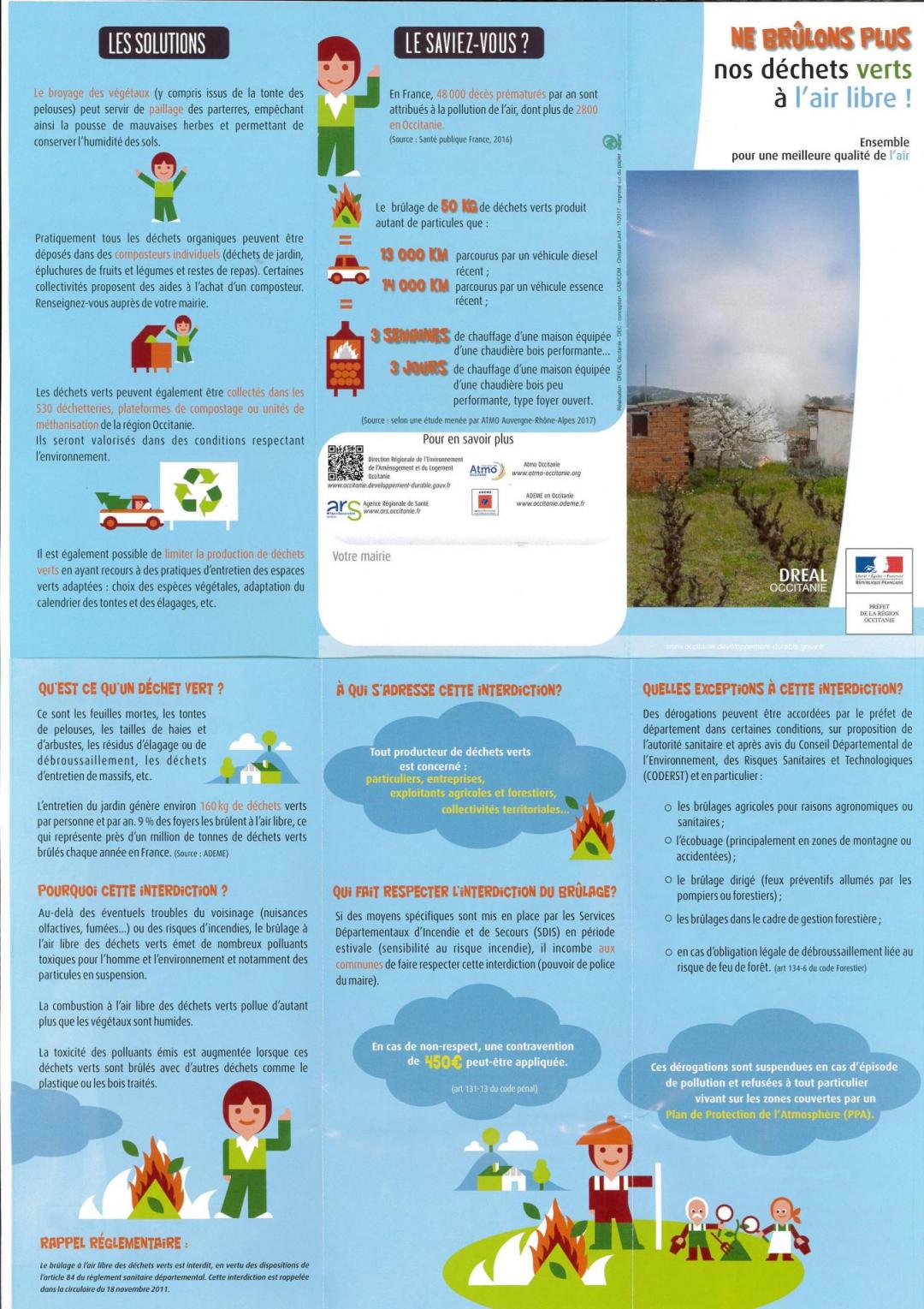 Ne brûlons plus nos déchets à l'air libre