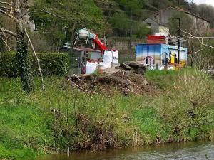 Les fondations de la Passerelle 2