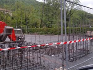 Les fondations de la Passerelle 4