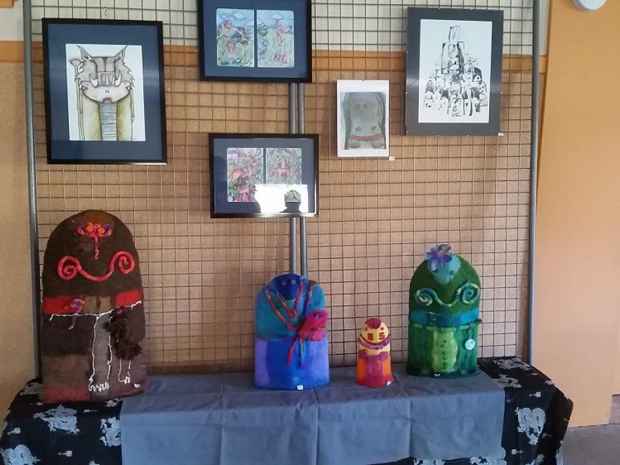 Tableau et Sculpture - Exposition - salle des fêtes - Fayet (33)
